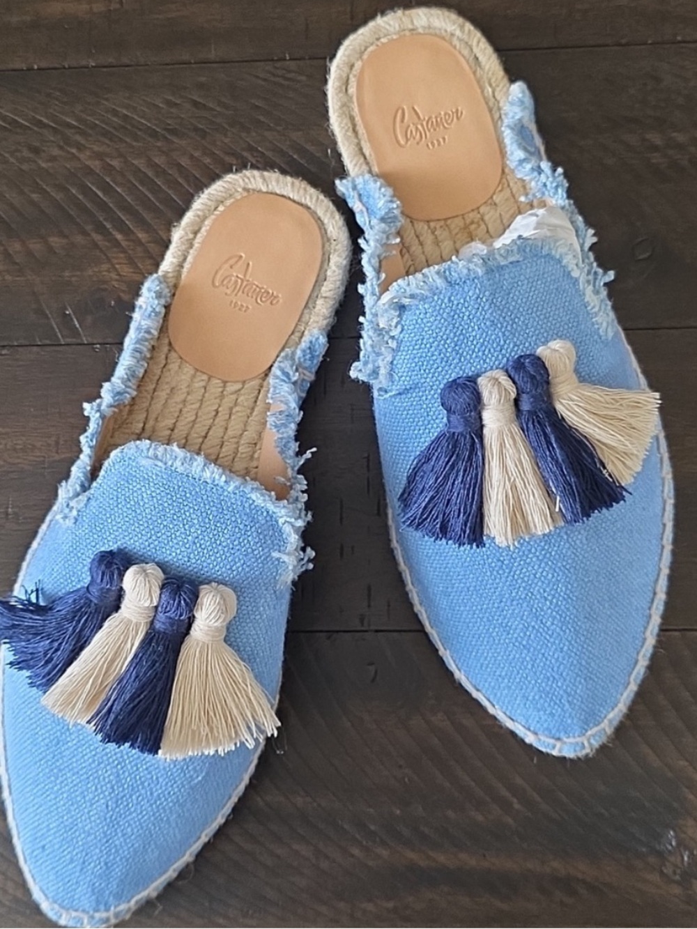Castaner Rocio Mule Blue Espadrille
Tassel Slip-On Shoes US 6
